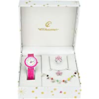 Los mejores  - Caja de Regalo Reloj Chico Rosa- Juegos de Joyas Margarita - Collar-Anillo- Pulsera